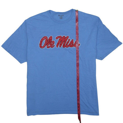 Champion Men's Blue Ole Miss Graphic T-Shirt 3XL Cotton Crew Neck