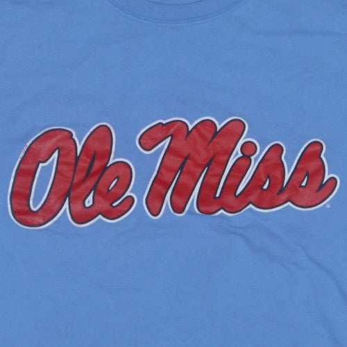 Champion Men's Blue Ole Miss Graphic T-Shirt 3XL Cotton Crew Neck