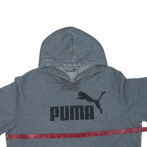 Puma Men's Grey Short Sleeve Pullover Hoodie Size L