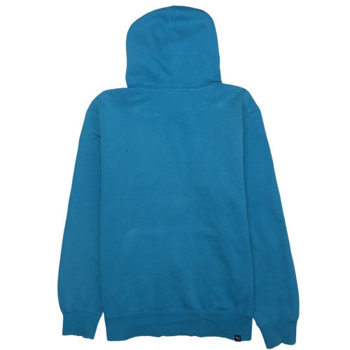 Puma Men's Blue Pullover Hoodie Size M Graphic Fleece Sweatshirt