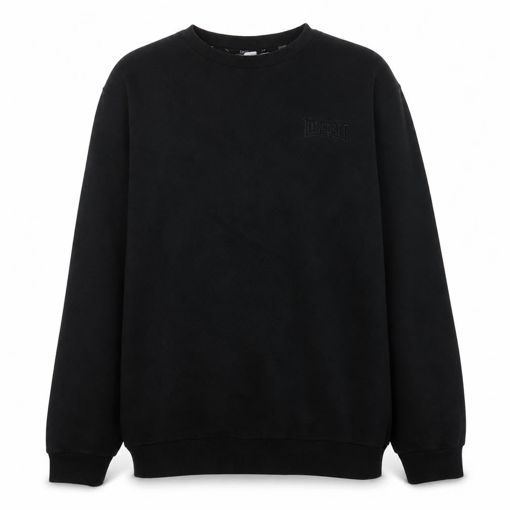 Front view of Puma Men's Black Crew Neck Pullover Sweatshirt, size L