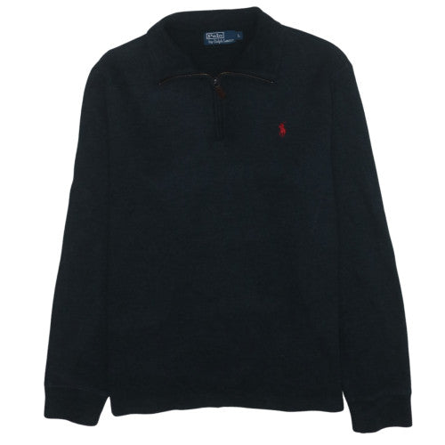 Ralph Lauren Men's Black Cotton 1/4 Zip Jumper L
