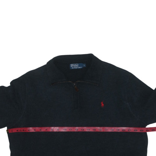 Ralph Lauren Men's Black Cotton 1/4 Zip Jumper L