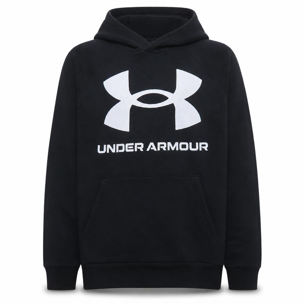 Front view of Under Armour Men's Black Small Pullover Hoodie ColdGear