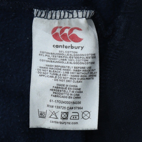 Canterbury Men's Blue 2XL Pullover Rugby Hoodie Embroidered Fleece