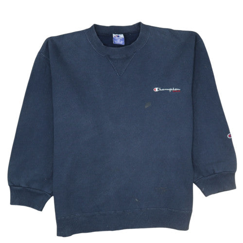Champion Mens Blue Embroidered Pullover Sweatshirt Size L