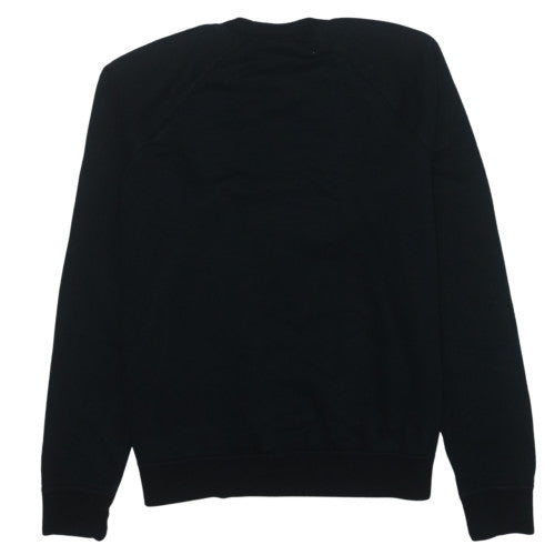 Nike Women's Black Small Pullover Sweatshirt Crew Neck Logo Cotton Blend