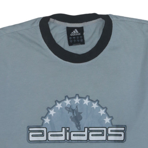 Adidas Men's Grey Vintage Graphic Logo T-Shirt Size M
