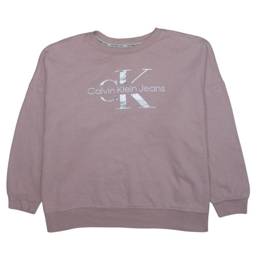 Calvin Klein Jeans Womens Pink Pullover Sweatshirt 3XL Relaxed Fit
