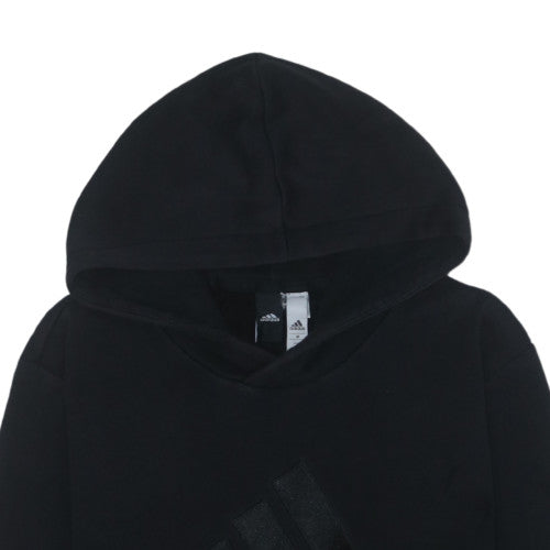 Adidas Men Black Pullover Hoodie Medium Logo Fleece Sweatshirt