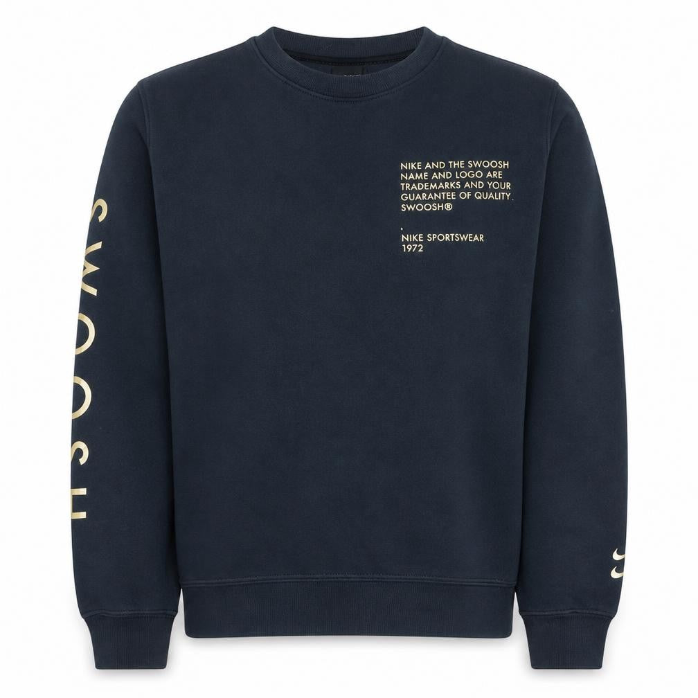 Front view of Nike Women's Black Small Pullover Sweatshirt with Logo Print