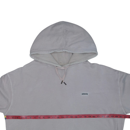 Stussy Mens Grey 2XL Pullover Hoodie with Logo Pocket