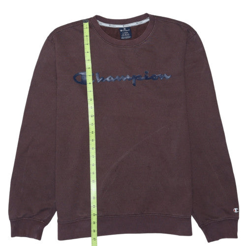 Champion Men's Brown Logo Pullover Sweatshirt Size L