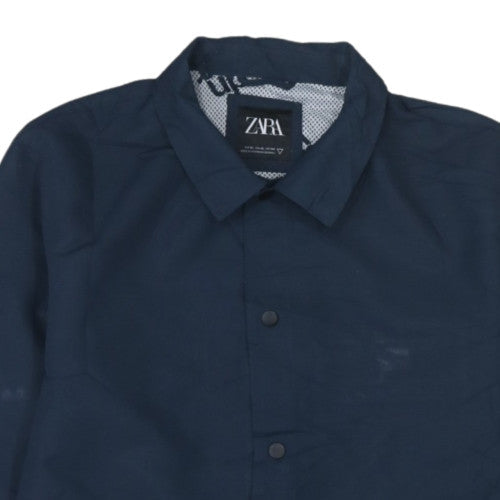Zara Men's Blue XL Coach Jacket Lightweight Snap Casual