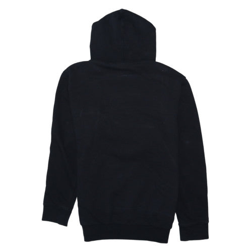 Napapijri Men’s Black Pullover Hoodie M Embroidered Flag Logo