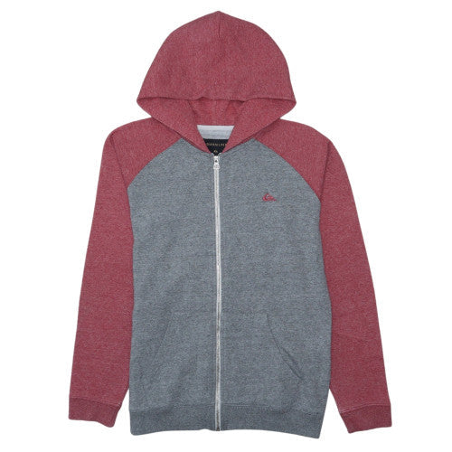 Quiksilver Men's Grey & Red Full Zip Hoodie Size L