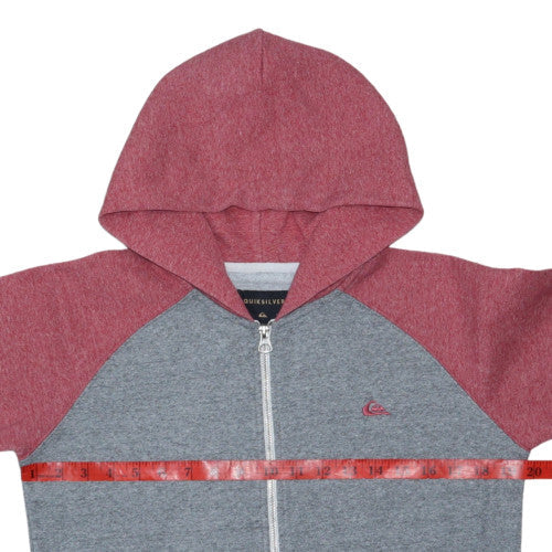 Quiksilver Men's Grey & Red Full Zip Hoodie Size L