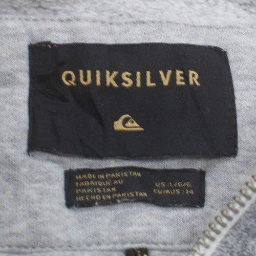 Quiksilver Men's Grey & Red Full Zip Hoodie Size L