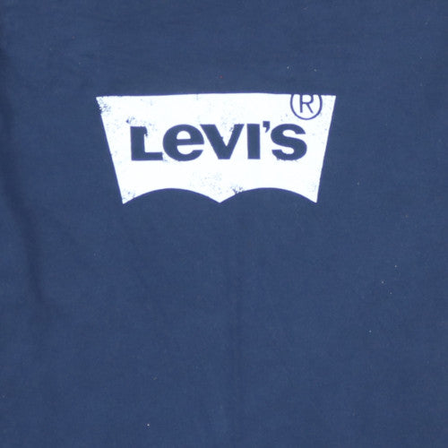 Levi's Men's Navy Blue Crew Neck Logo T-Shirt XL Cotton Classic