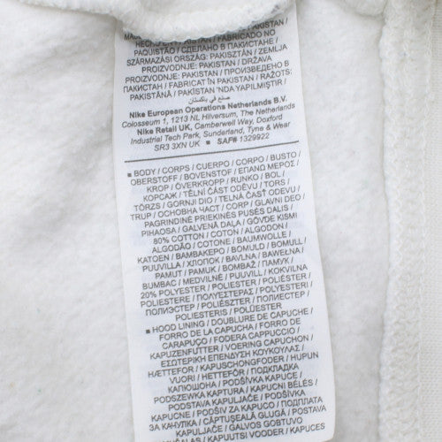 Nike Men's White Pullover Fleece Hoodie Small Regular Fit