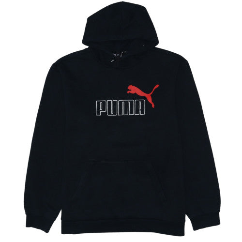 Puma Men's Black 2XL Pullover Hoodie with Logo Detail