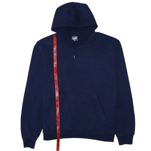 Puma Men's Blue XL Pullover Fleece Hoodie with Logo