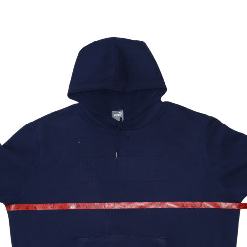 Puma Men's Blue XL Pullover Fleece Hoodie with Logo