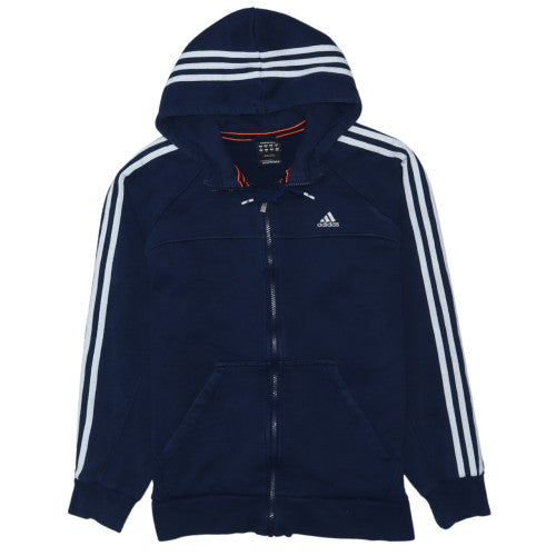 Adidas Men Blue Full Zip Hoodie M Sports Fleece Jacket