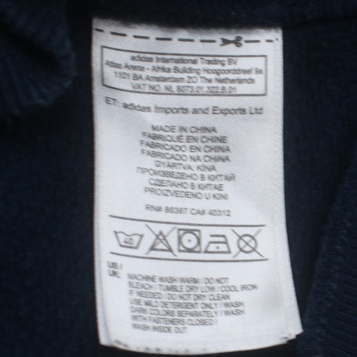 Adidas Men Blue Full Zip Hoodie M Sports Fleece Jacket