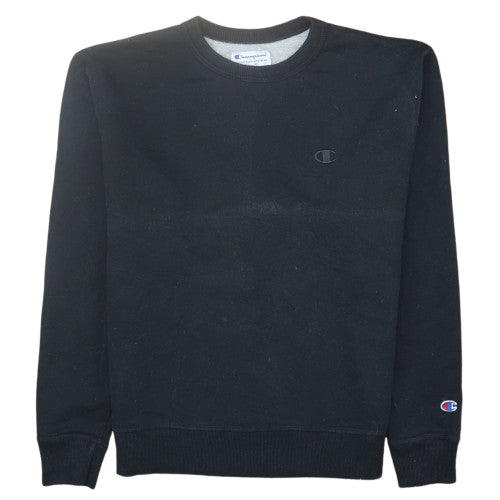 Champion Men's Black Cotton Blend Crew Neck Pullover Sweatshirt M