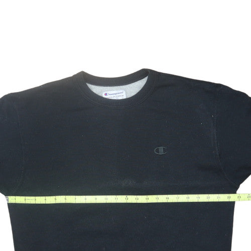 Champion Men's Black Cotton Blend Crew Neck Pullover Sweatshirt M