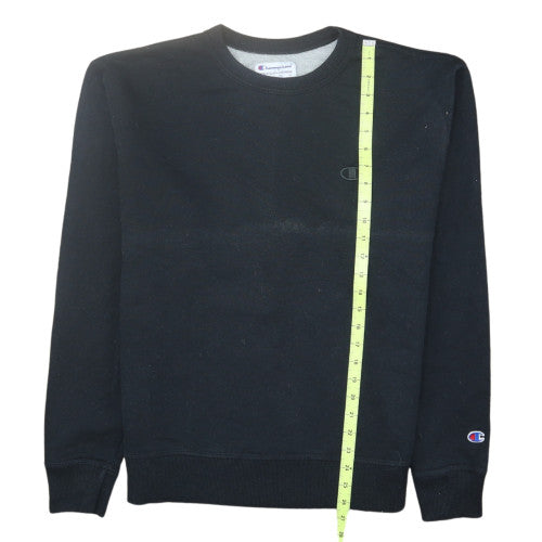 Champion Men's Black Cotton Blend Crew Neck Pullover Sweatshirt M