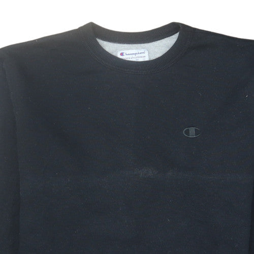 Champion Men's Black Cotton Blend Crew Neck Pullover Sweatshirt M