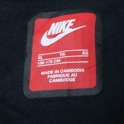 Nike Boys Black Full Zip Hoodie XL Fleece Lined Casual Sportswear