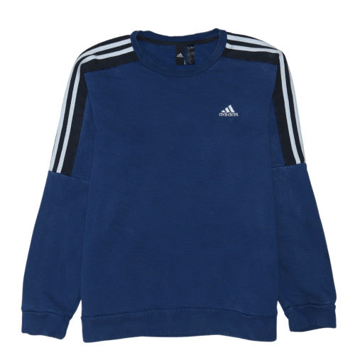 Adidas Men Blue Pullover Crew Neck Sweatshirt Size L