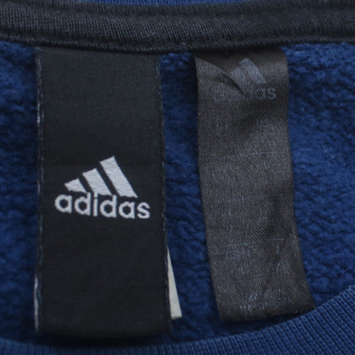 Adidas Men Blue Pullover Crew Neck Sweatshirt Size L