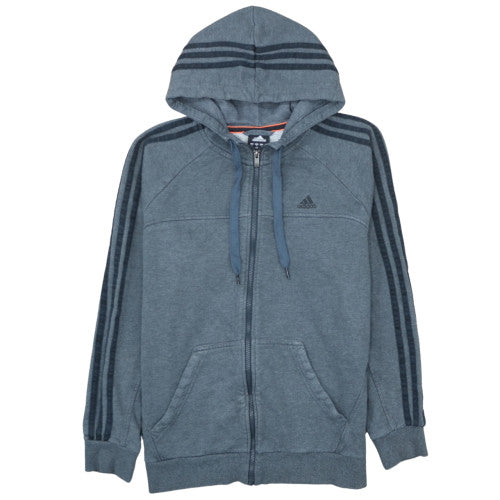 Adidas Mens Blue Full Zip Hoodie Size M Fleece Sportswear