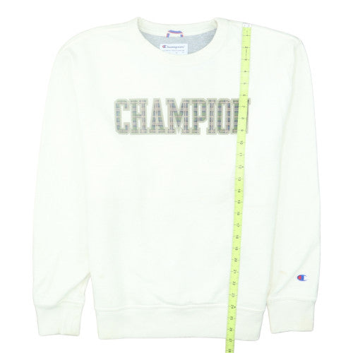 Champion Women's White Pullover Sweatshirt Size M Classic Logo