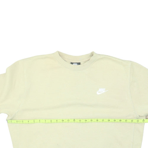 Nike Men's Beige Crew Neck Fleece Sweatshirt Size M