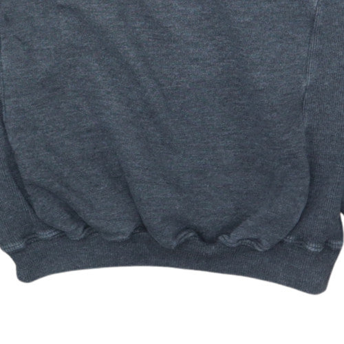 Umbro Mens Grey L Embroidered Logo Pullover Sweatshirt Vintage