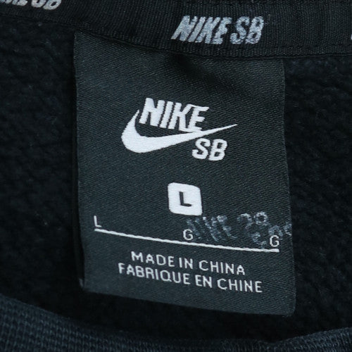 Nike SB Women's Black Large Pullover Sweatshirt Cotton Blend Logo Print