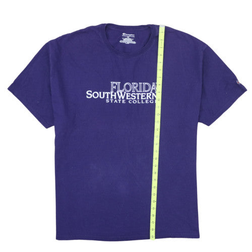 Champion Men's Purple Florida Southwestern State College T-Shirt XL Cotton Crew Neck