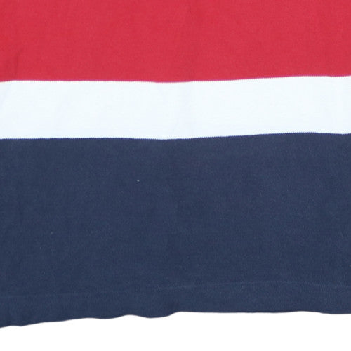 Nautica Men's Navy Red White Striped Cotton Polo Shirt XL