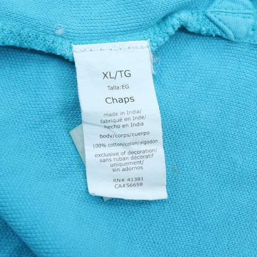 Chaps Men's Blue XL Cotton Short Sleeve Polo Shirt
