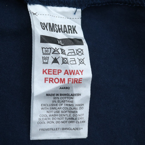 Gymshark Men's Navy Blue XL Crew Neck T-Shirt Cotton Blend
