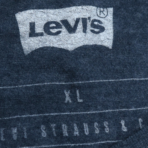 Levi's Men's Blue Graphic Bear T-Shirt XL Crew Neck Cotton Blend