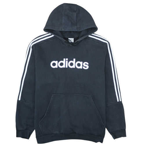 Adidas Mens Black 3XL Pullover Hoodie Sweatshirt Logo Fleece