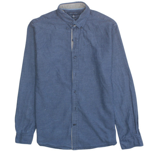 Tommy Hilfiger Men’s Blue Cotton Long Sleeve Button-Up Shirt Size M