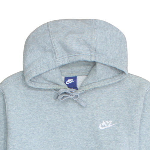 Nike Men Grey Pullover Hoodie M Fleece Logo Sweatshirt