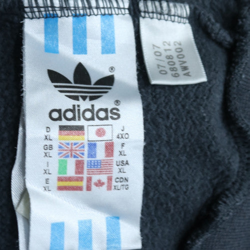 Adidas Mens Black XL Full Zip Hooded Sweatshirt with Blue Logo